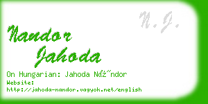 nandor jahoda business card